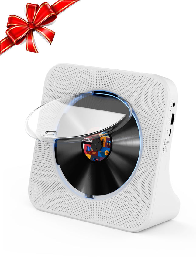 Gueray CD-mängija Bluetooth CD-mängija kõlariga, toetab kaugjuhtimispuldi ekraani, FM-raadio, CD-mängija USB-kaardi taasesitus, 3,5 mm AUX äratuskell, kõrvaklappide pesa, tolmukate