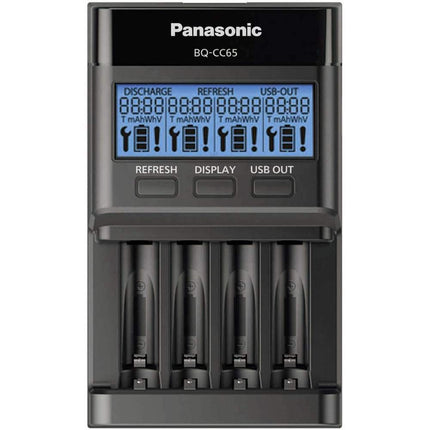 Panasonic eneloop 52065 eneloop pro, nutikas kiirlaadija LCD-ekraaniga, 44200 Ni-MH akule AA/AAA, värskendusrežiimiga, 52100, must