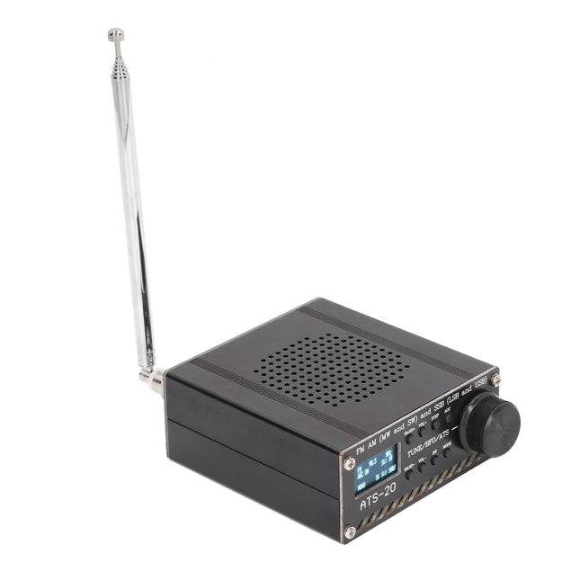 Full-band radio receiver, AM FM radio receiver, full-band radio scanner, AM FM MW SW SSB LSB USB scanner, portable with antenna ATS-20 SI4732