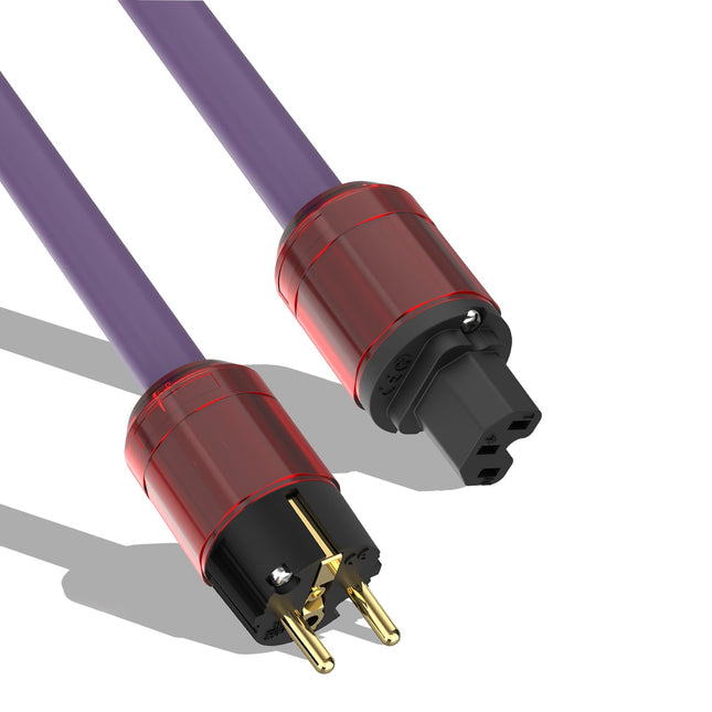 YuanYong Audiophile'i heli toitekaabel HiFi toitejuhe 12AWG 7N OCC 24K kullatud 2-auguline pistik ja IEC320-C15 pesa 125V/15A kõlarite, võimendite, subwooferite, kodukino jaoks (2M/6.6Ft)