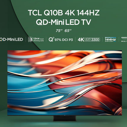 TCL 75Q10B 75-inch QLED PRO MiniLED TV, 4K UHD, 4K HDR Premium 3500nits, Smart Google TV with 144Hz Motion Clarity Pro and Onkyo 2.1.2 Dolby Atmos Sound