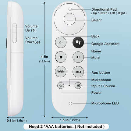Google Chromecasti kaugjuhtimispult, Snow Chromecast 4k kaugjuhtimispult Google TV-ga (HD/4K)