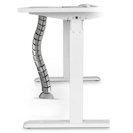 Maclean MC-768 Cable Organizer Cable Management Cable Sleeve for Desk with Length Adjustment 75cm (Silver)