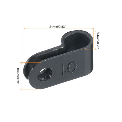 sourcing map R-Type Cable Clips, 6.4 mm, 0.25 inch, Cable Clip, Cable Organizer, Cable Clips, Black, for Wire Management, 200 Pieces