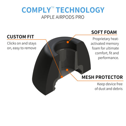 Comply Premium Foam Eartips, Compatible with AirPods Pro, All Sizes, 3 Pairs
