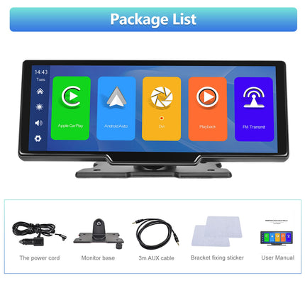 Podofo juhtmevaba Apple Carplay Android Auto kaasaskantav autoraadio 9,3-tollise ekraaniga stereo juhtmevaba Carplay, Bluetoothi, FM-ülekande, 2 jaotusfunktsiooniga, sõidumeerik 7V-32V