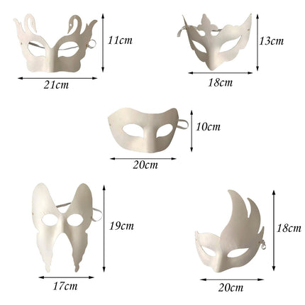 10-osaline valge mask, maskeraadi poolmask, isetehtud maskiballi peomask peotantsuks, karnevaliks, rollimänguks, ooperiks (valge)