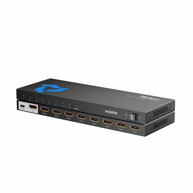 Yinker 4K HDMI jaotur 1 sisend 8 väljundit, 8 pordiga HDMI jaotur 8 ekraanile, 4K30Hz, Xbox360 PS4 PS3 Roku
