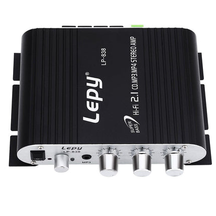 DollaTek LEPY LP-838 autokanali võimendi, stereo subwoofer, heli lisatarvik (must), LED-tuli