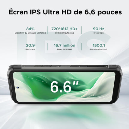 DOOGEE Fire 6 Power õuetelefon 20GB + 256GB/2TB, 15500mAh (33W) õuetelefon, 120LM taskulamp, 6,56-tolline HD+ õuetelefon ilma lepinguta Android 14, 50MP kaamerad, topelt 4G SIM/NFC/GMS/Face ID