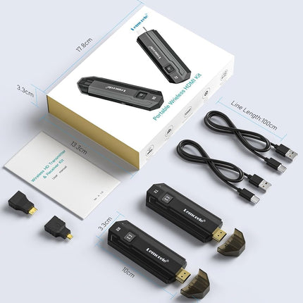 HDMI juhtmevaba saatja ja vastuvõtja, Lemorele 165FT/50M HDMI juhtmevaba edastus toetab 8 saatjat 1 vastuvõtjale, 5G HDMI juhtmevaba edastus Netflixi/TikToki/YouTube'i voogesitamiseks sülearvutist, arvutist HDTV-sse/projektorisse