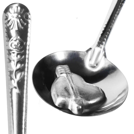 com-four® tinavalu 5 raske figuuri ja 1 lusikaga, uusaastaöö valu, ennustamise peomäng, tervislik alternatiiv pliivalule (mugavus - 3g - 6 tükki)