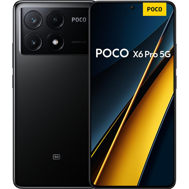 Poco X6 Pro 5G nutitelefon, 12+512GB lukustamata telefon, 120Hz 6,67" 1,5k AMOLED ekraan, 64MP OIS kolmekordne kaamera, 5000mAh, 67W turbolaadimine, kahekordne SIM-kaart, must