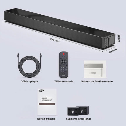CGV BDS Alto heliriba integreeritud subwooferite, Bluetoothi ​​ja HDMI Arc-ühendusega, optilise ja pesaga, võimsusega 80 W, parandab hääle selgust