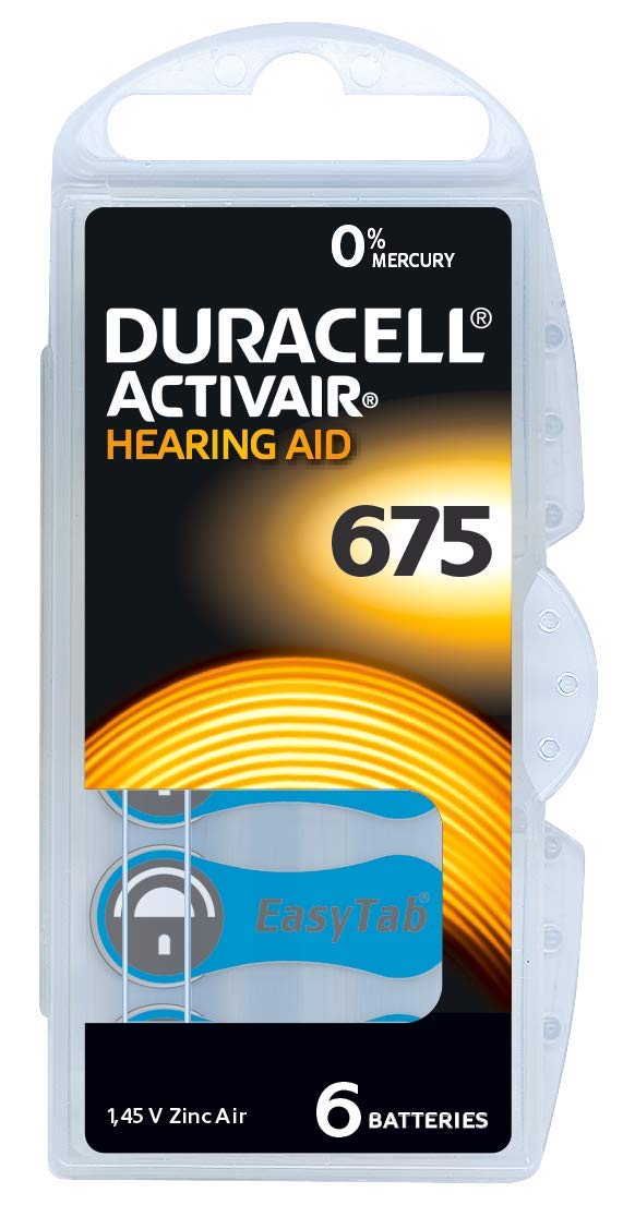 Duracelli kuuldeaparaatide patareid, suurus 675, 60 patareid