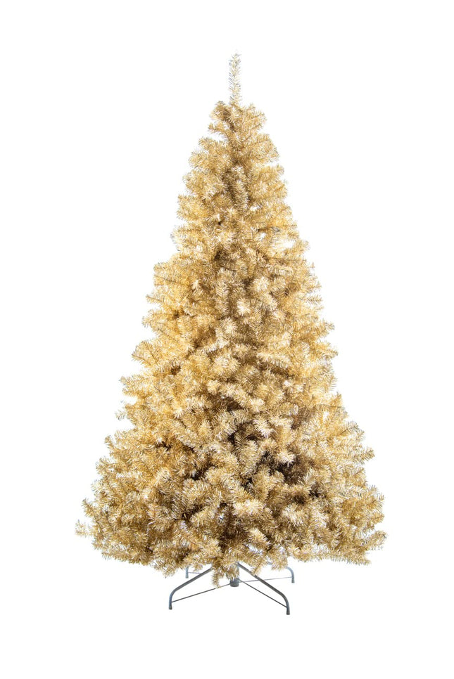 SHATCHI kunstkuusk, šampanjavärvi, läikiv, läikivate otstega, lopsaka välimusega, luksuslike hingedega okstega, jõulukaunistus, PVC, 1,8 m