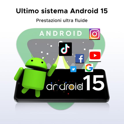 DOOGEE Note 59 Pro 5G nutitelefon lukustamata Android 15, 32 GB RAM + 256 GB ROM/2 TB TF, 6250 mAh aku, 120 Hz ekraan + 6,75-tolline HD, 16 MP tehisintellektiga kaamera, 4K video/NFC/kaks SIM-kaarti/Face ID/Widevine L1