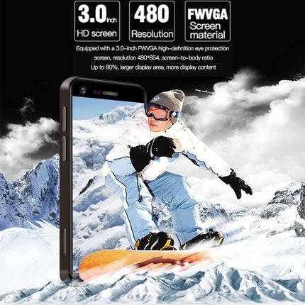 Hipipooo minimobiiltelefon, lukustamata 4G kahe SIM-kaardiga nutitelefon, 3-tolline HD-ekraan, Android 10.0, 4 GB RAM + 32 GB ROM, 5 MP + 13 MP kaamera, 2000 mAh aku, Google Play tugi, GPS (must)