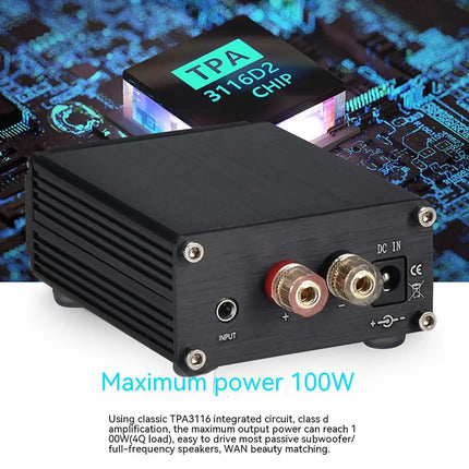DollaTek 100W mini-subwoofer-võimsusvõimendi TPA3116D2 Audio HiFi võimendi must