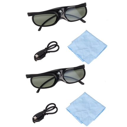 2 tk DLP Link 3D-prille, 144 Hz aktiivse katikuga 3D-prillid, laetavad 3D-prillid DLP Link 3D-projektoritele, 3D-prillid ZX4 H1 jaoks, JMGO G1 G3 X1 3D-projektorile