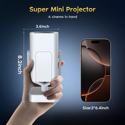 【Elektriline teravustamine】Miniprojektor Automaatne trapetsikorrektsioon 270° pöörlemine Kaasaskantav kodukino projektor Full HD 1080P Toetab Bluetooth WiFi6 AKATUO Kaasaskantav nutikas videoprojektor telefoni/teleripulga/õues kasutamiseks