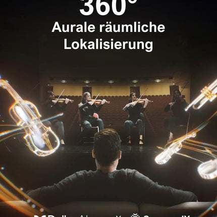 ULTIMEA 7.1 ruumilise heli süsteem telerile Dolby Atmose funktsiooniga, rakenduse juhtimine, 4 juhtmega ruumilise heli kõlarit, 460 W heliriba nutitelerile juhtmevaba subwooferiga, kodukino helisüsteem, Poseidon D80