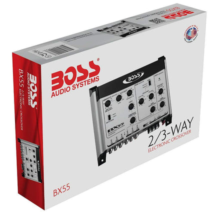 1 elektrooniline filtri, mis ühildub BOSS Audio Systems BX55 2/3-suunalise ekvalaiseriga. Ees/tagumine/subwoofer. Komplektis kaugjuhtimispult-subwoofer, 1 tk.