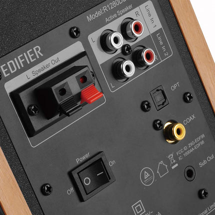 Edifier R1280DBs aktiivsed Bluetooth-riiulikõlarid - optilise sisendiga aktiivkõlar - 2.0 juhtmevaba monitorkõlar - 42W RMS subwooferi väljundiga, riiulikõlarid Hi-Fi-le - puit