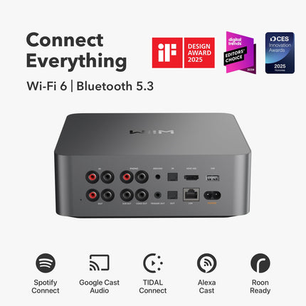 WiiM Ultra Music Streamer &amp; Digital Preamplifier | 3.5" Touchscreen, Compatible with Google Cast &amp; Alexa, Streams Spotify, Amazon Music, Tidal | HDMI ARC, Phono Input, Headphone Output | Space Gray