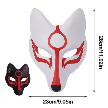 Wenrou 2 Pieces Halloween Fox Masks, Party Decorative Masks, Masquerade Costume Mask, Fox Mask, Japanese Kabuki Masks, for Carnival, Halloween, Cosplay Parties Costume Props