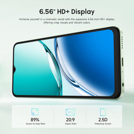 Ulefone Note 19 mobiiltelefon Android 14 5000mah kaheksatuumaline protsessor 6,56" HD+ 6GB+32GB/512GB SD 8MP+5MP panoraamkaamera 4G kahe SIM-kaardiga nutitelefon ilma lepinguta Face ID GPS OTG 2-aastane garantii - roheline