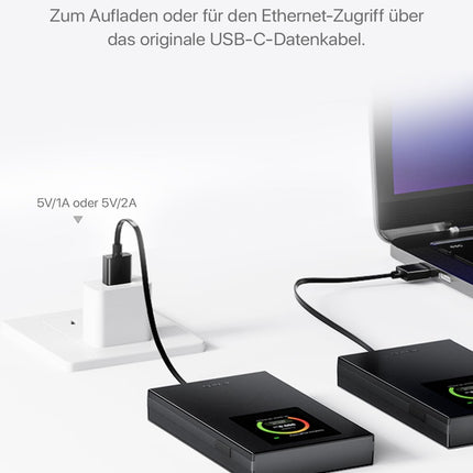 Tenda mobiilne WiFi ruuter LCD-ekraaniga, Wi-Fi 6 kaasaskantav leviala, 2100mAh aku, USB-C port, Plug &amp; Play, WPA3, 4G modem, MiFi, minisuuruses, ühildub lukustamata Nano SIM-kaartidega, MF6