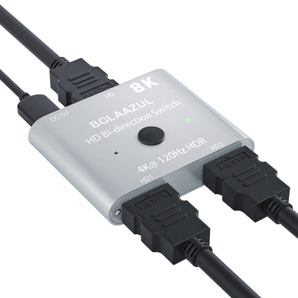 HDMI 2.1 lüliti 4K@120Hz kahesuunaline HDMI lüliti jaotur 1 sisend 2 väljundit/2 sisend 1 väljund jaotur HDMI, BolAAzuL 8K@60Hz HDMI lüliti monitori, HDTV, PS5, PS4, Xboxi, teleri jaoks