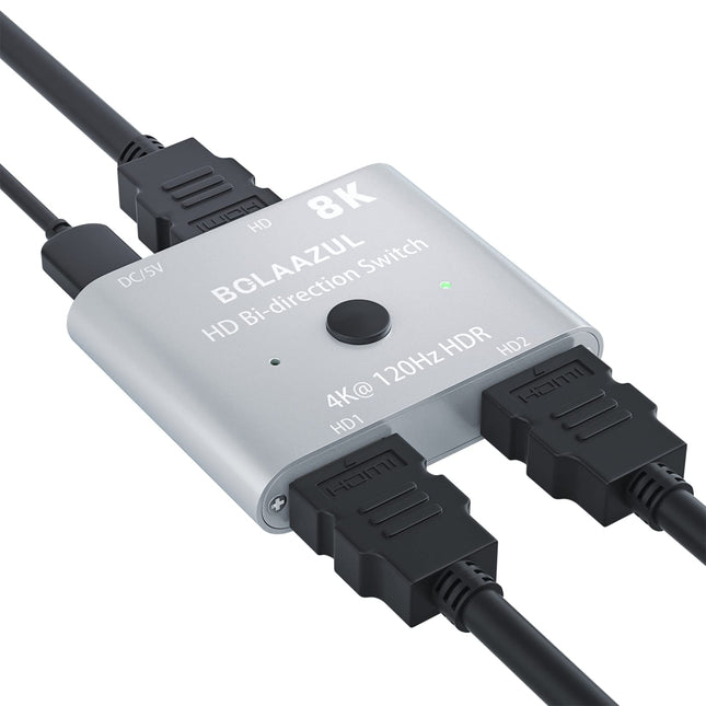 HDMI 2.1 lüliti 4K@120Hz kahesuunaline HDMI lüliti jaotur 1 sisend 2 väljundit/2 sisend 1 väljund jaotur HDMI, BolAAzuL 8K@60Hz HDMI lüliti monitori, HDTV, PS5, PS4, Xboxi, teleri jaoks