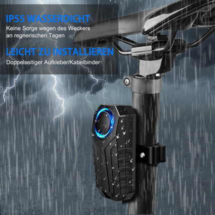 Bicycle Alarm, 113dB Anti-theft Alarm with Remote Control, Vibration Motion Sensor Waterproof Alarm for Motorcycle, Scooter, Bicycle, Door