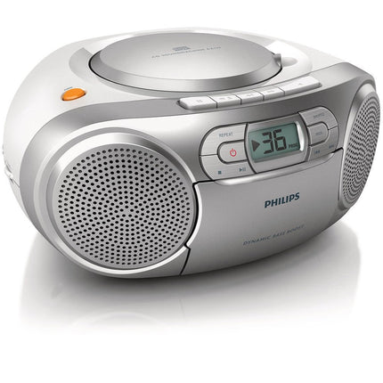Philips AZ127/12 CD-helimasin, kaasaskantav CD-mängija (FM-raadio, CD, kassettmakk, dünaamiline bassivõimendi, helisisend) hõbedane