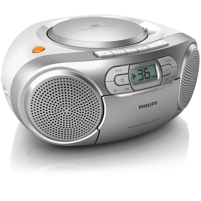 Philips AZ127/12 CD-helimasin, kaasaskantav CD-mängija (FM-raadio, CD, kassettmakk, dünaamiline bassivõimendi, helisisend) hõbedane