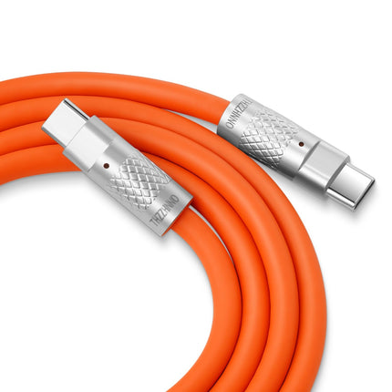 Thzzhnno Liquid Silicone USB 3.2 Gen2 20Gbps Cable 1.5M, Soft Chubby USB C to USB C 4K@60Hz Video PD 100W Type C for Thunderbolt 3, iPad/iPhone 15/Pro, MacBook, Galaxy (Orange)