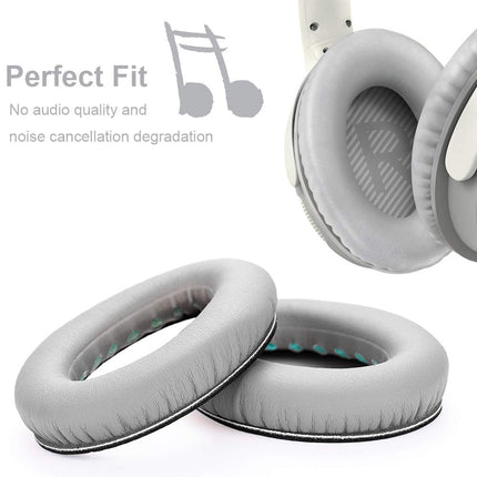 TesRanki kõrvapadjad Bose QuietComfort 35 ii ja QuietComfort 35 vahetuskõrvaklappidele, professionaalsed kõrvapadjad Bose QC35 ii, QC35, QC25, QC15, QC2 AE2 AE2i AE2w SoundTrue ja SoundLink kõrvaklappidele - hõbedased