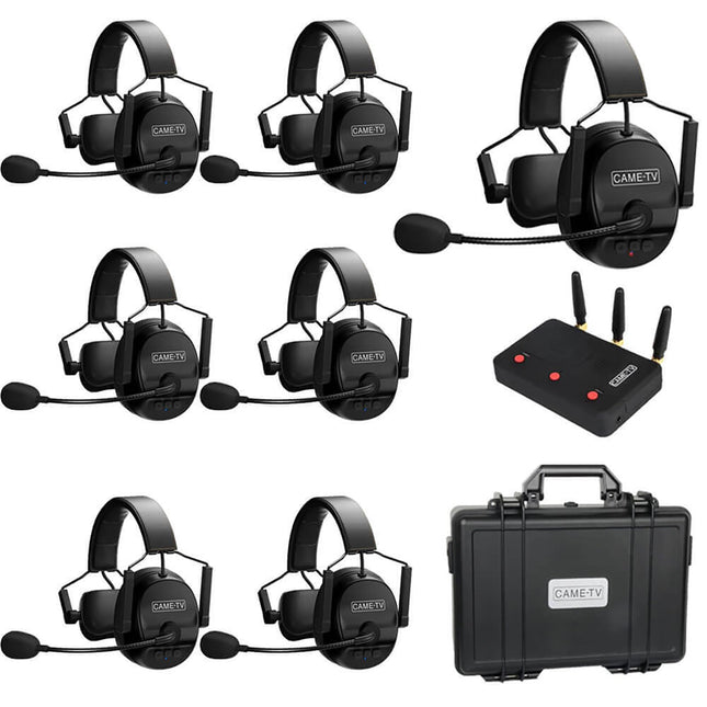 Came-TV 7-pakk Kuminik8 1,9 GHz juhtmevaba intercom-peakomplekti, täisdupleksne intercom-sidesüsteem, 450 m pikkune vahemaa mürasummutuse ja nulllatentsusega kirikufilmide tootmise droonile