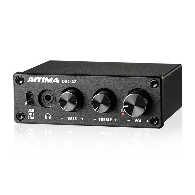 AIYIMA DAC A2 kõrvaklapivõimendi DAC-muundur Mini stereo digitaal-analoog DAC PS5/PC/MAC arvuti lauamängu DAC-võimendi PC-USB/koaksiaal/optiline kuni 3,5 mm AUX RCA kõrvaklapiväljund 24 bitti 192 kHz