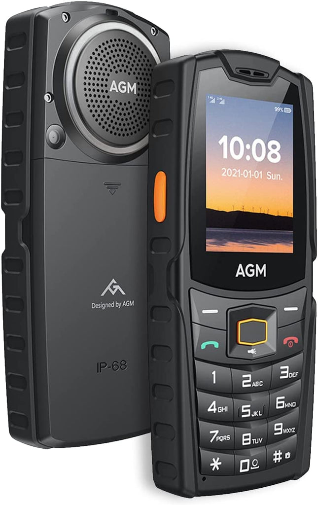 AGM õuemobiiltelefon, M6 seeniormobiiltelefon 4G, kahe SIM-kaardiga, suure fondi ja suurte nuppudega vastupidav telefon, 2,4-tolline ekraan, 48 MB + 128 MB, 2500 mAh aku