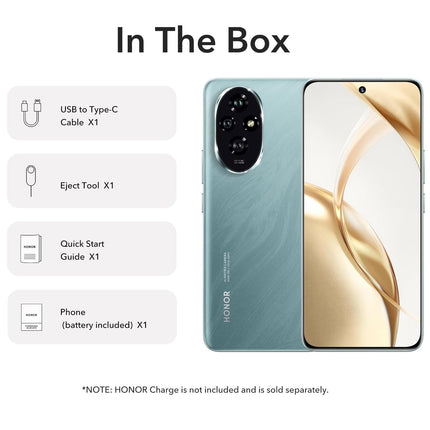HONOR 200 5G nutitelefon 12GB 512GB, 120Hz 6.7" AMOLED, Snapdragon 7 Gen 3, 5200mAh aku, kolmekordne 50MP kaamera, Android 14, kahekordne SIM-kaart, NFC, roheline (ilma laadijata)