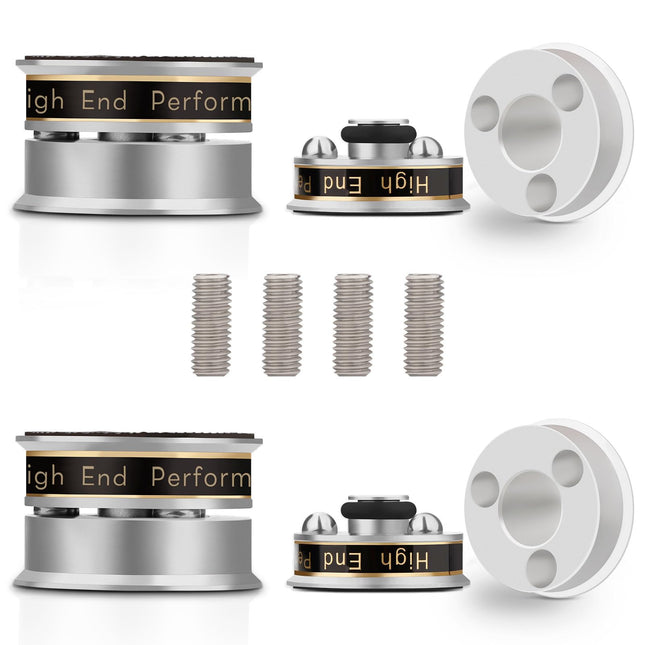 YuanYong 4 tk 39x24mm kõlari isolatsioonijalad HiFi kõlari naelad padjad isolatsioonijalad subwooferi naelad helivõimendi jalad tipptasemel kõlaritele CD/DVD-mängija läbimõõt (hõbedane)