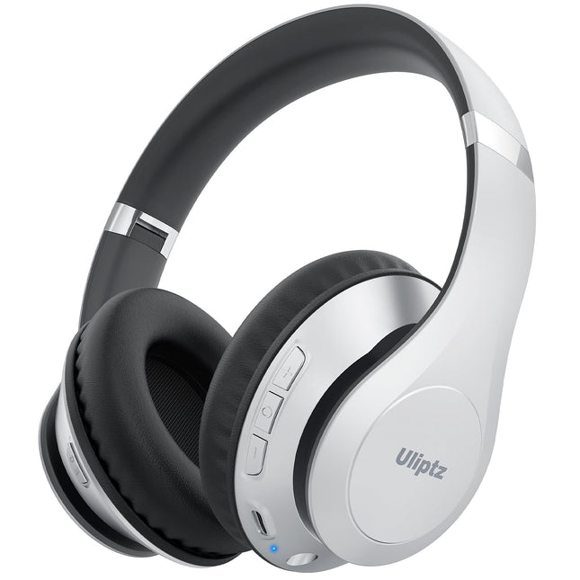 Uliptz Bluetooth-kõrvaklapid, 65 tundi mänguaega juhtmevabad kõrvaklapid 6 ekvalaiseri režiimiga, HiFi stereo kokkupandavad Bluetooth 5.3 juhtmevabad kõrvaklapid reisimiseks/kontorisse/mobiiltelefoni/arvuti jaoks (hõbedased)