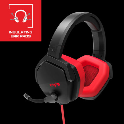 Energy Sistem ES Gaming Headset ESG 4 Surround 7.1 Mesh (LED Lights, 7.1 Surround Sound, Leather Gyro Cushion), Red