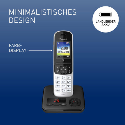 Panasonic KX-TGH720GS juhtmeta telefon automaatvastajaga (DECT-telefon, madal kiirgus, värviline ekraan, kõnepiirang, käed-vabad) must