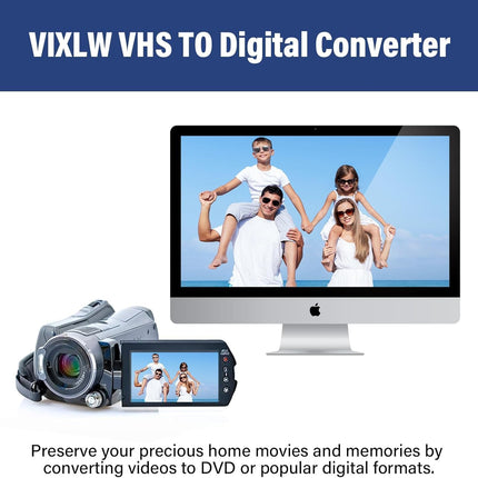 VHS-digitaalmuundur, USB-videokaart, videosalvestusseade, RCA-USB-muundur, teisendab VHS-videokasseti Hi8 digitaalseks, kassettmängija, videokaamera, arvuti, teleri jaoks, Windowsi ja Maci operatsioonisüsteemiga ühilduv