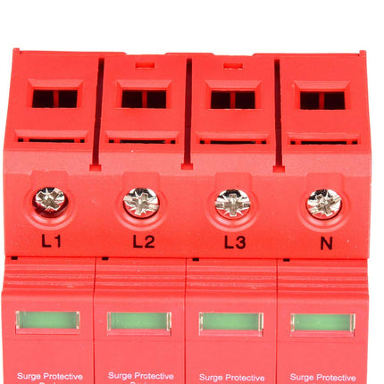 4P Home Surge Protector Low Voltage Arrester 40KA Surge Arrester DIN Rail for Thunder Protection, Three-Phase Four-Wire (4P40KA)