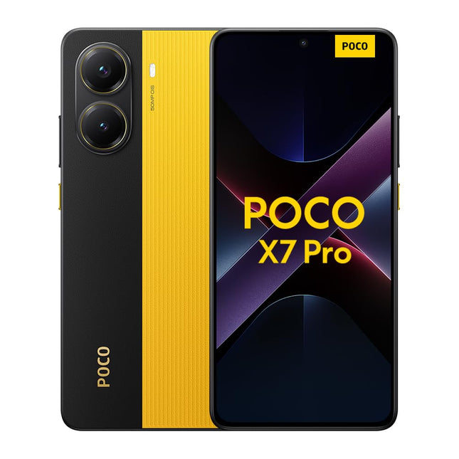 Xiaomi Poco X7 Pro nutitelefon, 8+256GB, kollane, 50MP põhikaamera optilise pildistabilisaatoriga, 6000mAh (tüüp.) aku 90W HyperCharge'iga, IP68, tehisintellekti funktsioonid